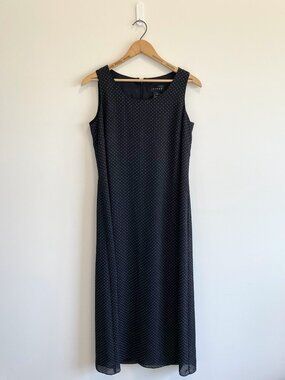 Vintage Black + White Polka Dot Maxi Dress / Y2K